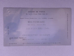 Whitesnake Ticket Invite Original Good To Be Bad Tour Paris 2009 - Picture 1 of 13