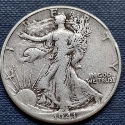 1941 Walking Liberty Half Dollar 50c ERROR - Clipped Planchet #96228 - Image 1 of 2