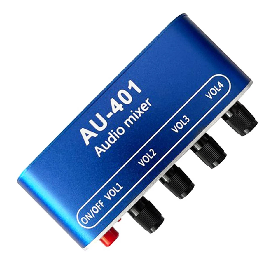 DC 5V-12V AU-401 Mixer Audio Stereo 4 Ingressi 1 Uscita Controlla Individua3004 - Bild 1 von 1