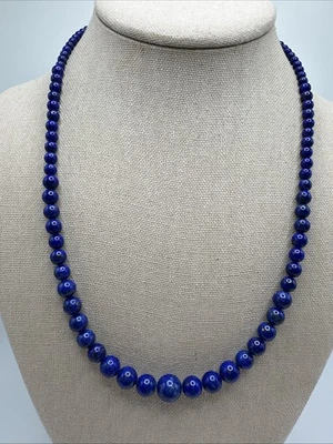 Jay King Bright Blue Lapis Lazuli Sterling Silver Graduated Beaded Necklace - Image 1 of 4