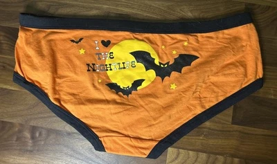 Bragas Halloween Talla 9 Algodón Luna Estrellas Murciélagos Naranja Negro Espeluznante Temporada Timbre Foto 1 de 4
