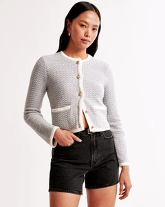 Neu mit Etikett Abercrombie & Fitch luxuriöse Pulloverjacke mit Rundhalsausschnitt S - Bild 1 von 9