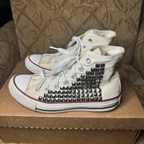 Converse Chuck Taylor All Star Hi Ct Collare Borchie Crema Donna Taglia 7