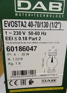 CIRCOLATORE ELETTRONICO DAB EVOSTA 2 40-70/130(1/2") - Foto 1 di 3