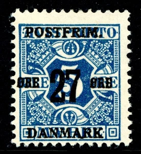 Denmark 1918 Definitive 27o/5o Blue Perf 13 Scott #139 Mint K537 - Picture 1 of 6