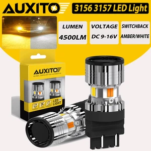 3157 3156 T25 LED Turn Signal DRL Light Bulbs Switchback White Amber For Toyota - Picture 1 of 19