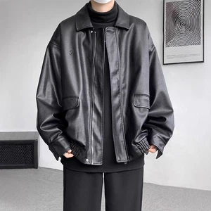 Autumn Business Large American Leather Jacket Men Windproof Motorcycle Workwear - Picture 1 of 24