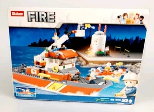 SLUBAN MODEL BRICKS ~ FIRE BOAT FIREFIGHTER BUILDING SET 405 PIECES ~NEW SEALED  - Picture 1 of 4