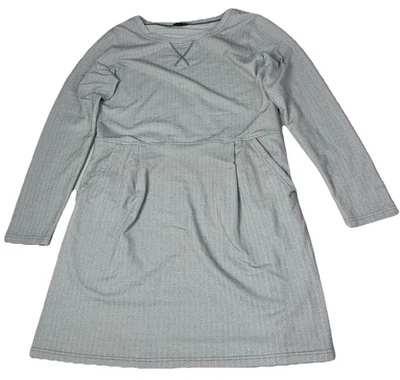 Patagonia Dress Women Large Herringbone Gray  Cotton Outdoor Pockets Cozy 3hMisc - Image 1 of 4