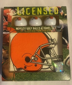 NFL Cleveland Browns Licensed Novelty Golf Balls & Towel Set New - Picture 1 of 6