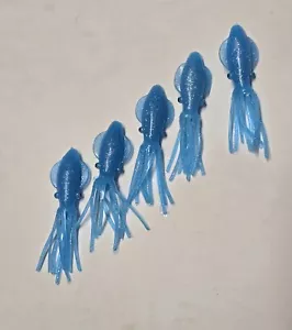 Señuelo de pesca B2 Stlye cuerpo de calamar 4" pulgadas/10 cm pulpo AZUL brillo Fluke plantilla 10 piezas - Imagen 1 de 10