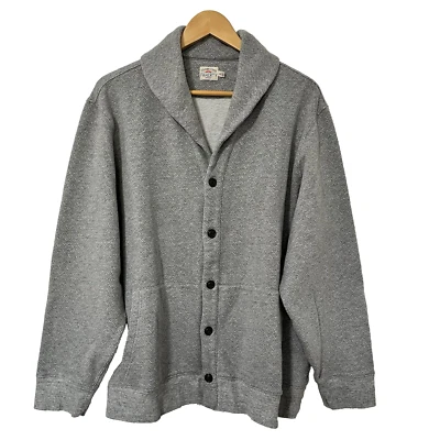 Faherty Men's Inlet Shawl Cardigan Sweater Size XXL Grey Melange Preppy Academia - Imagem 1 de 4