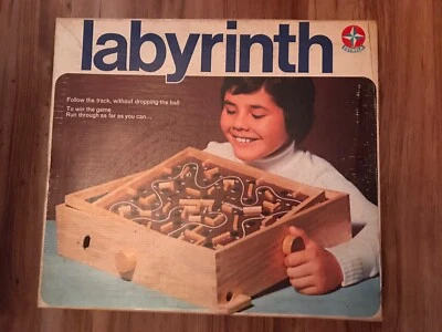 Vintage Holz Labyrinth Spiel Original Box   Estrela - Bild 1 von 4