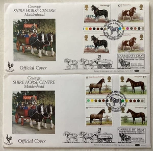 GB QEII 1978 Horses Traffic Light Pair Benham FDC’s Courage Shire Horse SHS C£65 - Picture 1 of 2