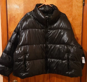 NWT Old Navy Women’s Mock Neck Full Zip Puffer Coat Black Size 3X - Picture 1 of 6