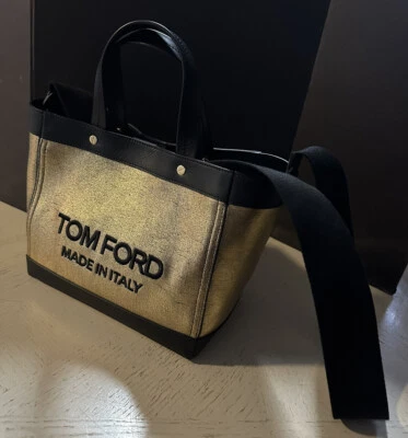Nuevo Mini Bolso de Mano $1690 TOM FORD Logo Metálico Color Dorado/Negro Italia Foto 1 de 4