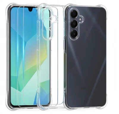 Shockproof case reinforced corners for Samsung Galaxy A16 4G/5G + 2 tempered glass - Image 1 of 4