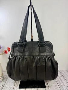 Cole Haan Hobo-Schultertasche aus schwarzem Leder – braune Nähte - Bild 1 von 16