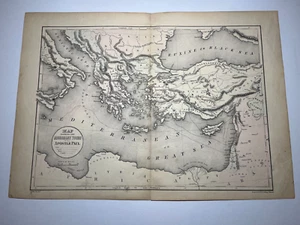 1862 Map of the Missionary Tours of Apostle Paul fm Bible Atlas SEE DESCRIPTION - Picture 1 of 7