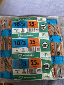 Southwire 25 Ft. 10/3 Gray Solid CU UF-B With Ground Cable, 25 Feet - Picture 1 of 3
