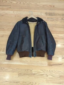 1950s 1940's Genuine Steerhide Bomber Flight Jacket Brown Vintage Authentic - Picture 1 of 20