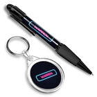 1 Ballpoint Pen & 1 Keyring Set Neon Sign Design Warren Name #352580