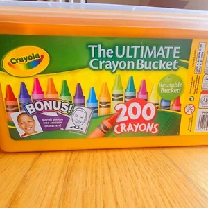 Crayola The Ultimate Crayon Bucket 200 Crayons Reusable Bucket Bonus Morph Photo - Picture 1 of 13