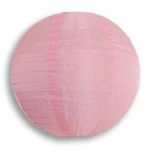 12" Pink Shimmering Nylon Lantern, Even Ribbing, Durable, Hanging - Picture 1 of 3