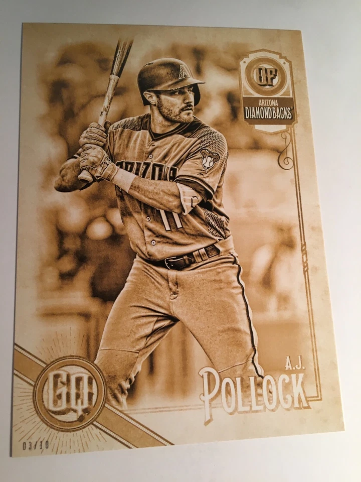 2018 Topps Gypsy Queen Jumbo 5x7 A.J. Pollock DBacks 232 Gold 03/10  - Image 1 of 1