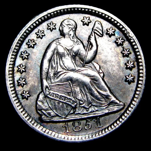 1851 Seated Liberty Half Dime  ----  Gem BU Type Coin ---- #IK142 Cover