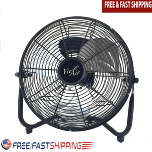 High Velocity Metal Floor Fan 9 Inch Adjustable Tilt 3 Speed Indoor Ventilation - Picture 1 of 4