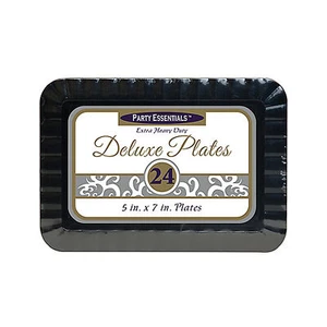 1 Party Essentials 5in.x7in. Deluxe Appetizer/Dessert Plates-Black 24 Ct. - Picture 1 of 1