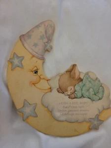 Vintage Hallmark Plaque Nursery Friends Moon Poem  Plastic USA Made 1985 - Picture 1 of 6