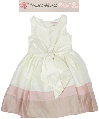Vestido Sweet Heart Rosa Perla Blanco Corpiño Rosa Rayas Niñas Talla 6 Foto 1 de 4
