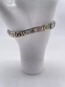 Italian Charm Bracelet READY TO WEAR Bracelet with 14 Decorated Charms + 5 Plain - Picture 1 of 5