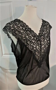 Neu mit Etikett breites schwarzes Spitzen-Wendeträgertop KOLLEKTIONEN ETC. Medium Polyester #37802 - Bild 1 von 9