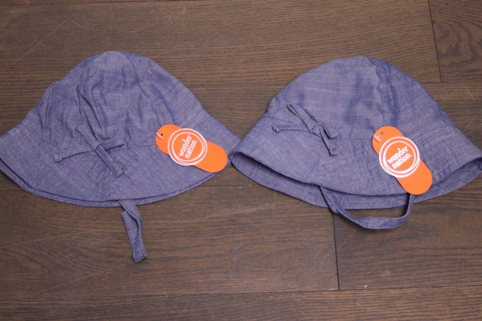 TWINS OS Wonder Nation NWT Sun Beach Summer Hats Bucket Baby Girl Set Twin Lot - Image 1 of 1