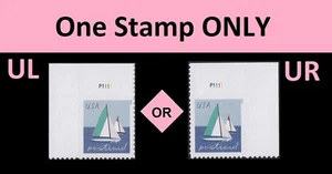US 5747 Sailboats Green postcard rate plate single MNH 2023 - Picture 1 of 1