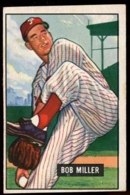 1951 Bowman #220 Bob Miller EX-MT Phillies  72843 - Image 1 of 2