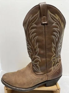 W- 6.5 Laredo #5742 KADI Brown Leather Western Cowgirl Boots 11" Pull-On Cowboy - Picture 1 of 17