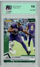 Gus Edwards 2018 Panini Instant #110 Green SP, 10 Made Rookie Card PGI 10