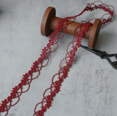 Encaje bordado flor colorida de 6/8 pulgadas de ancho precio por yarda seleccionar color Foto 1 de 2