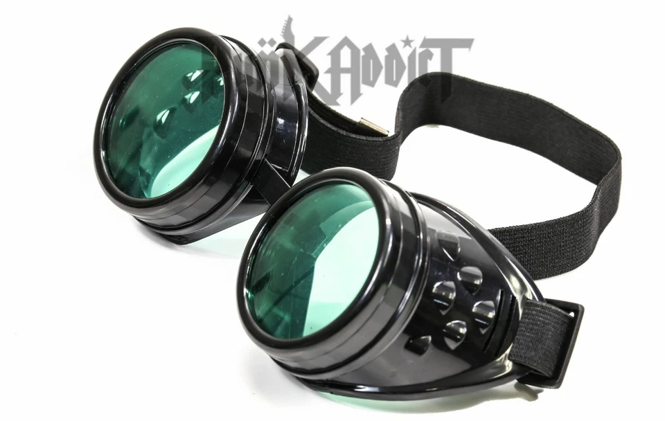 Green Steampunk Crazy goggles Burning man festival costume Scientist  Halloween  - Image 1 of 1