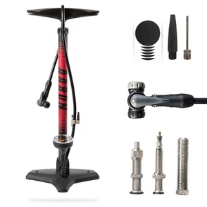 AARON Standluftpumpe Pumpe Luftpumpe Fahrradpumpe Fahrrad 11 bar alle Ventile - Bild 1 von 5