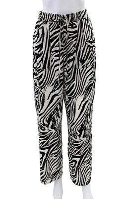 Pantalones Rachel Zoe Mujer Estampado Animal Pierna Ancha Blanco Negro Talla Extra Pequeña Foto 1 de 4