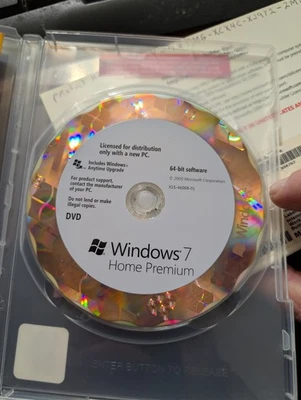 DVD Microsoft Windows 7 Home Premium 64 bits versión completa con clave de producto Foto 1 de 2