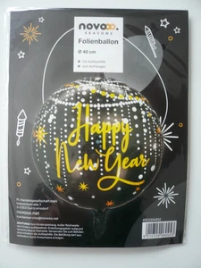 Silvesterparty Silvesterdekoration Folienballon Hängedeko Happy New Year schwarz - Bild 1 von 3
