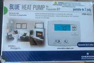 Emerson White Rodgers 1F89-0211 Blue 2" Thermostat, Heat Pump, Non-Programmable - Picture 1 of 6