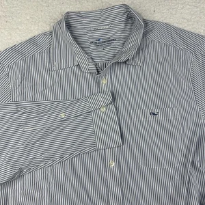 Camisa Vineyard Vines Para Hombre Grande Con Botones OTG Rendimiento Enfriamiento Azul Rayas - Imagen 1 de 6