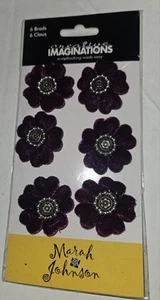 creative imaginations brads for crafts cards scrapbook burgundy velvet flowers 6 - Picture 1 of 3
